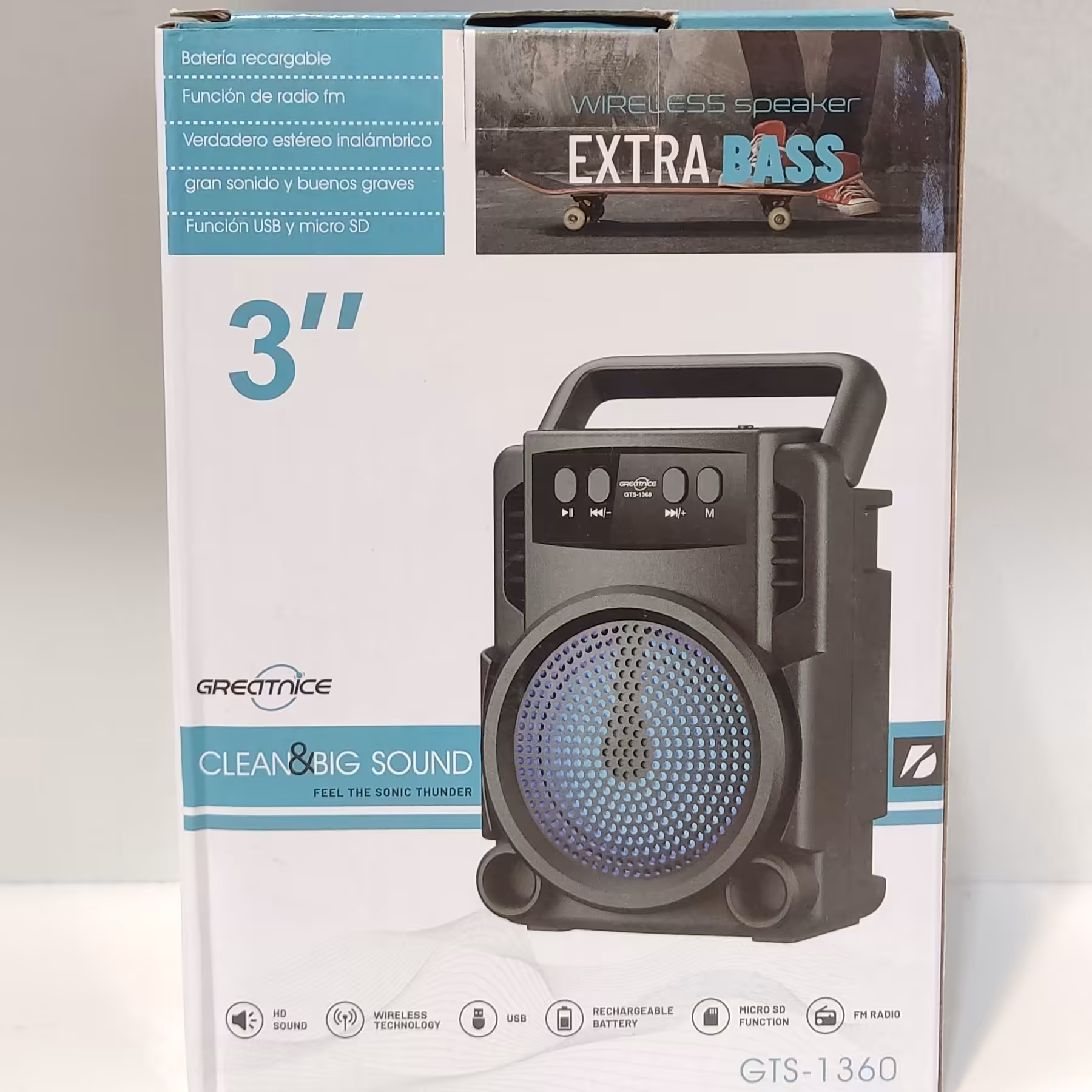 اسپیکر بلوتوثی قابل حمل مدل GTS-1360