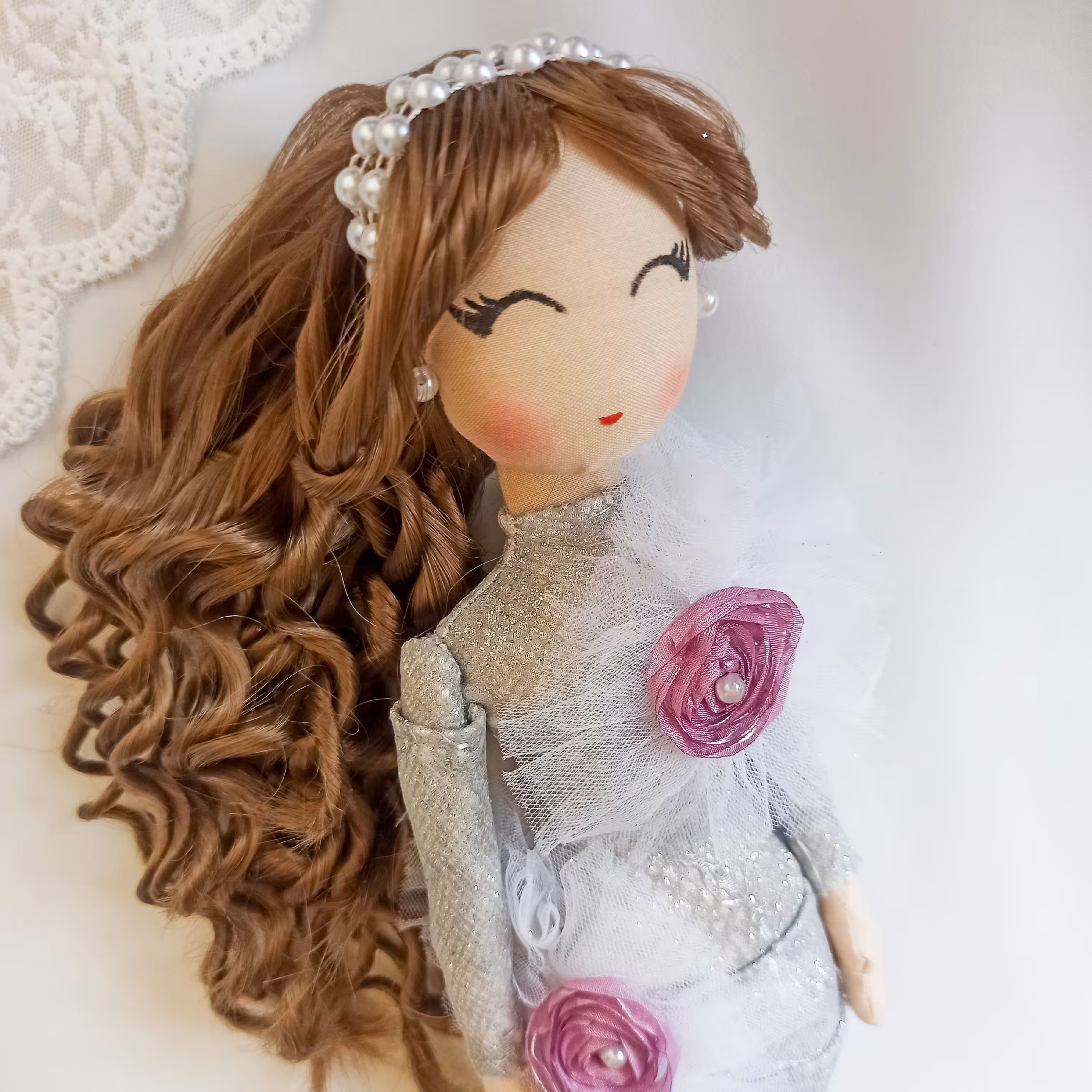 عروسک بالرین 35 سانتی طرح مجلسی با موی مصنوعی