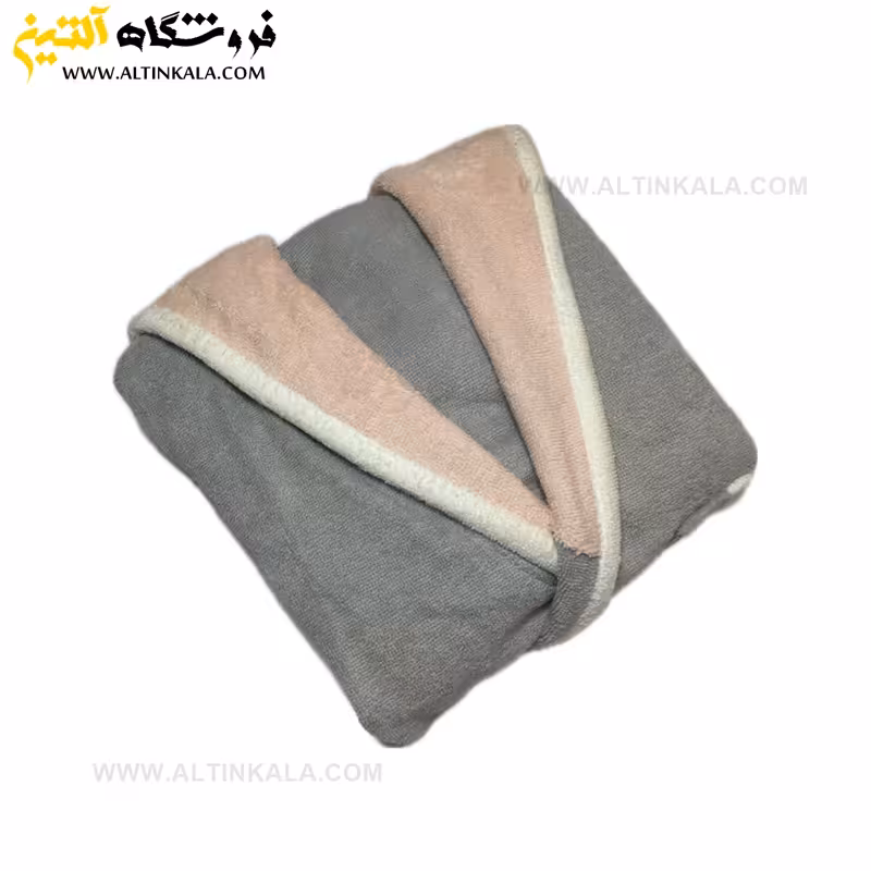 حوله پالتویی کودک سلین طرح پسفیک طوسی-صورتی سایز 4-5