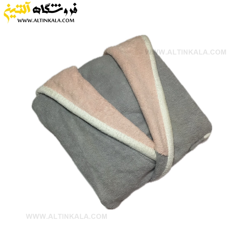 حوله پالتویی کودک سلین طرح پسفیک طوسی-صورتی سایز 4-5