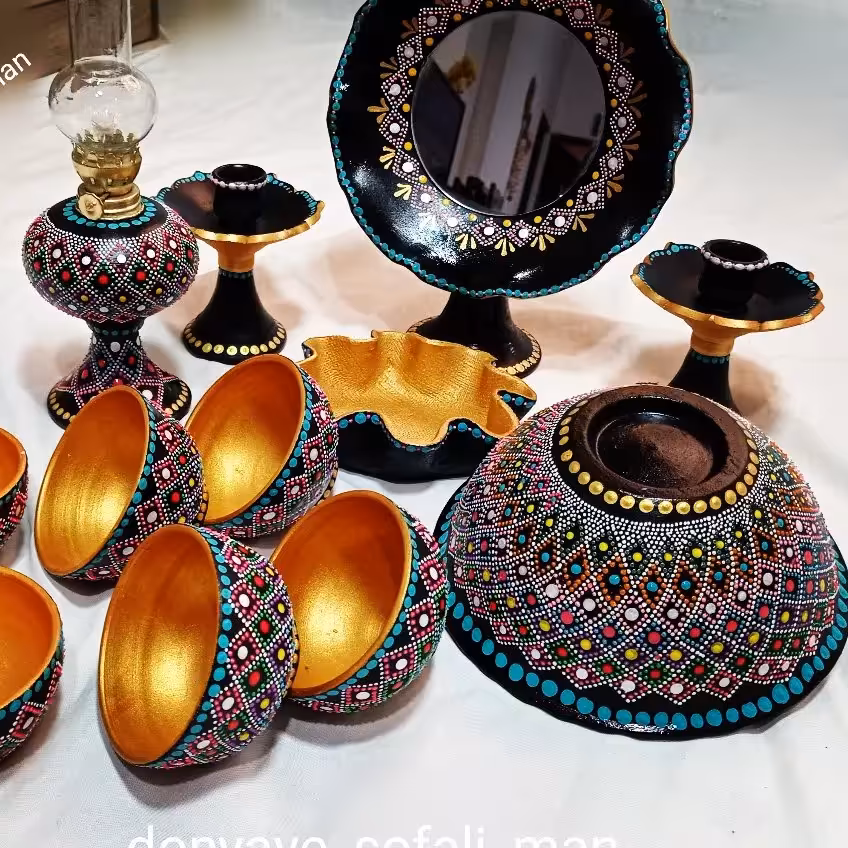 هفت سین نقطه کوبی  لوزی در طرح ورنگ بسیارجذاب .