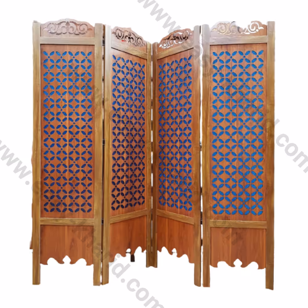 پاراوان چوبی برش لیزری دوجداره طلق رنگی کد 4006