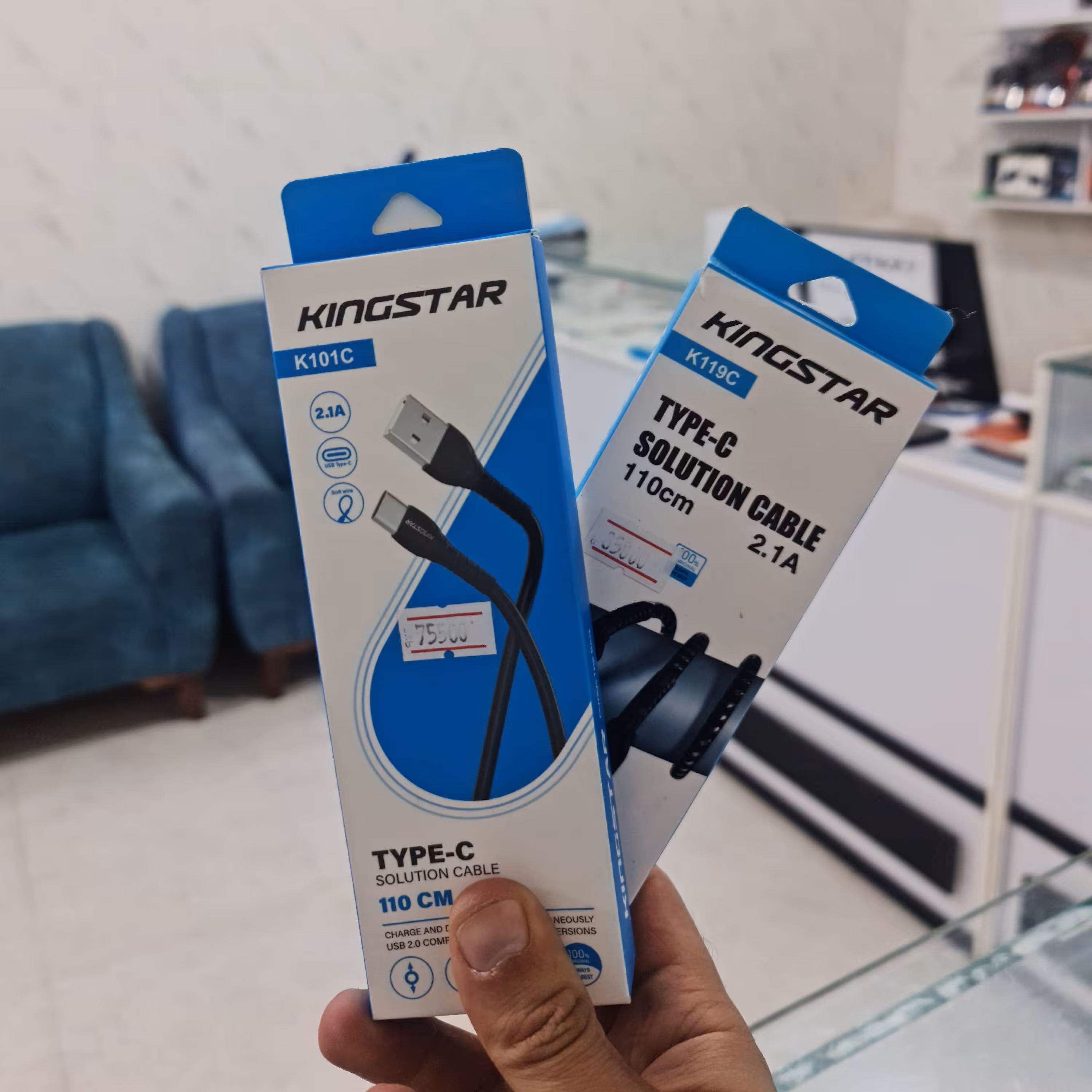 کابل شارژ تایپ سی کینگ استار مدل K101C یک متر و 10 سانتی متر