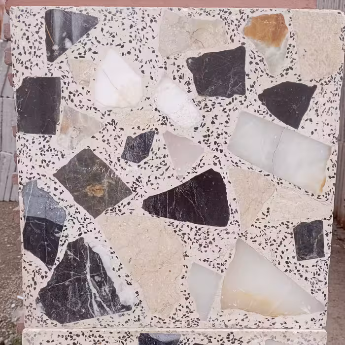 موزاییک چهل در چهل سیمان سفید طرح پلاک