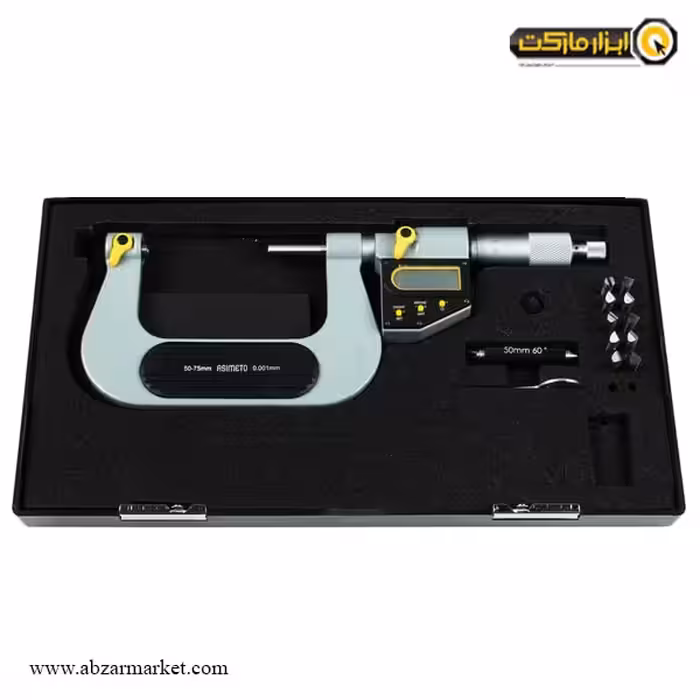 میکرومتر پیچ دیجیتال آسیمتو 75-50 خارج سر تعویض شو مدل 0-03-137