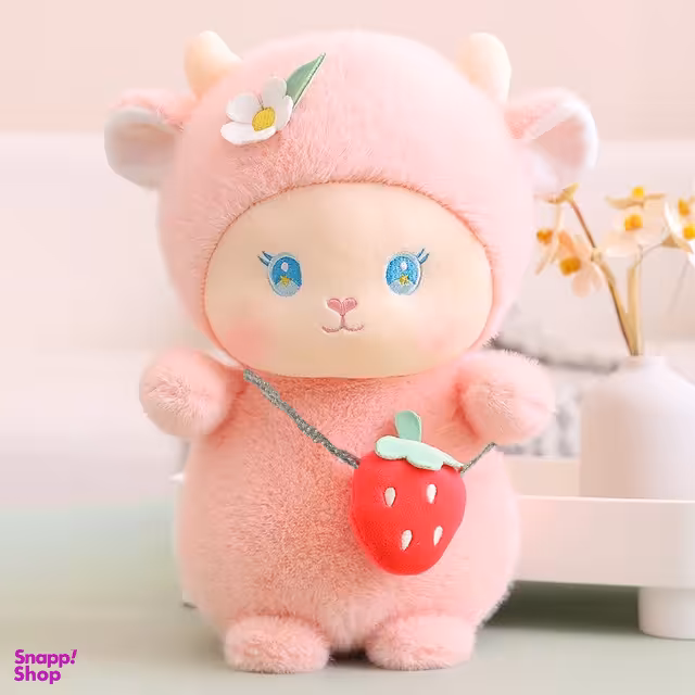 عروسک طرح بره توت فرنگی مدل JIMI110 ارتفاع 35 سانتی متر