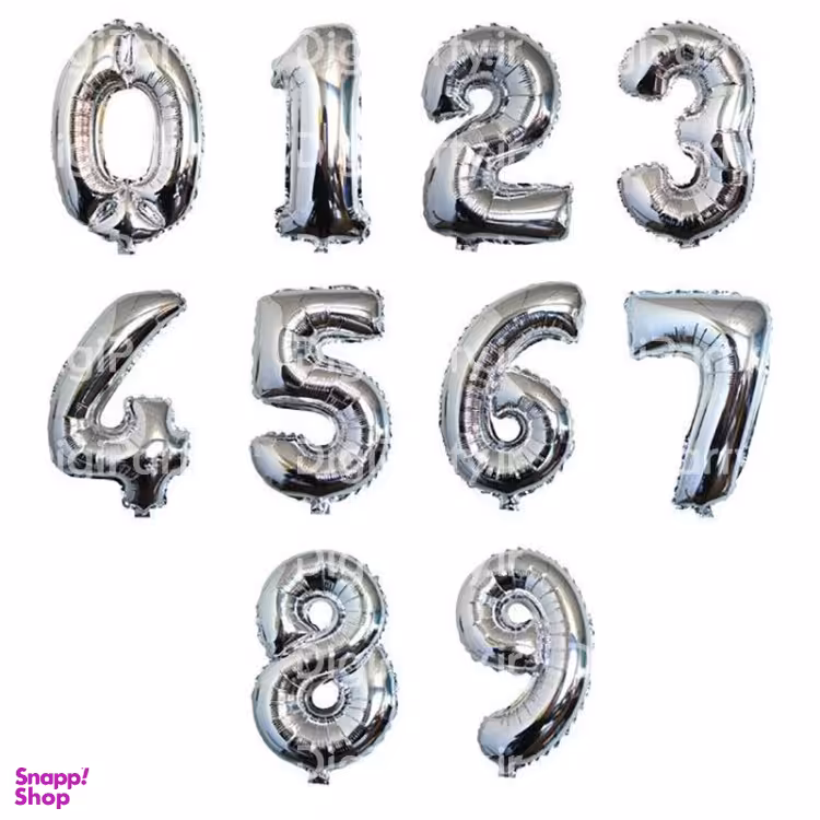 بادکنک فویلی طرح عدد بسته 10 عددی