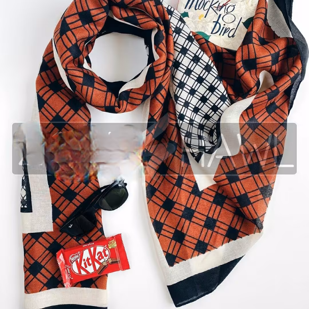 شال نخی پنبه وارداتی تک رنگ باکیفیت