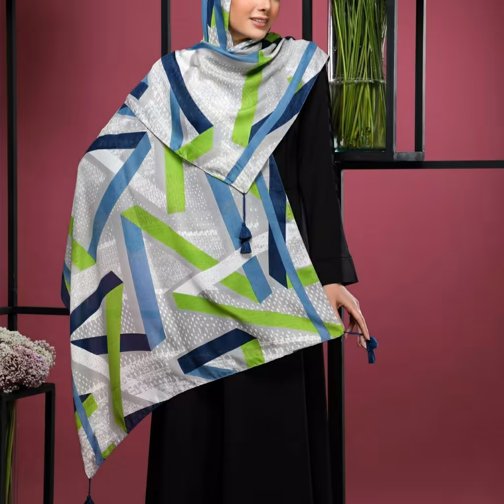 شال نخی منگوله دار ارکیده خنک تابستانه