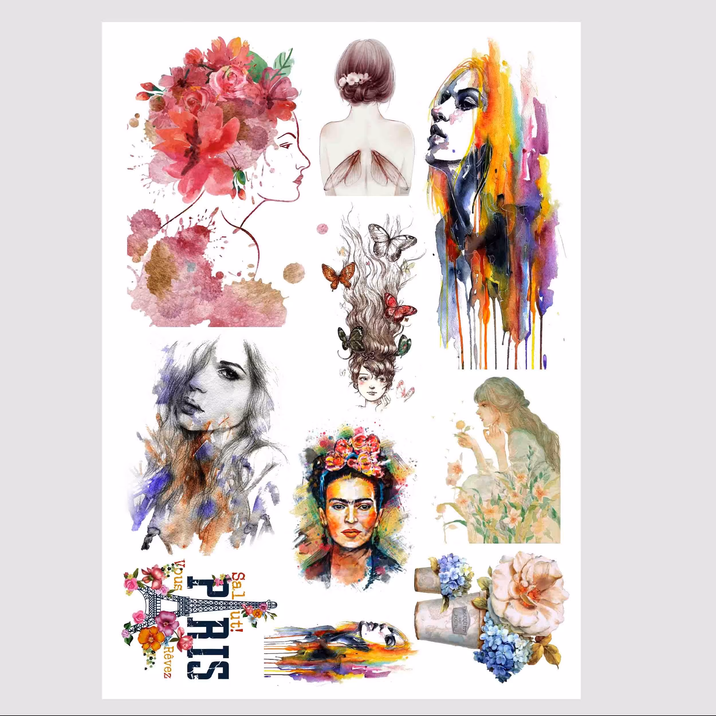 ترنسفر مدل بانوی رنگین کمان ابعاد 30 در 40 سانتی متر لطفا موجودی بگیرید