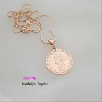 پلاک زنجیر ترند الیزابت فوق العاده شیک برند ژوپینگ کاملا رنگ ثابت و آبکاری طلا شده 
