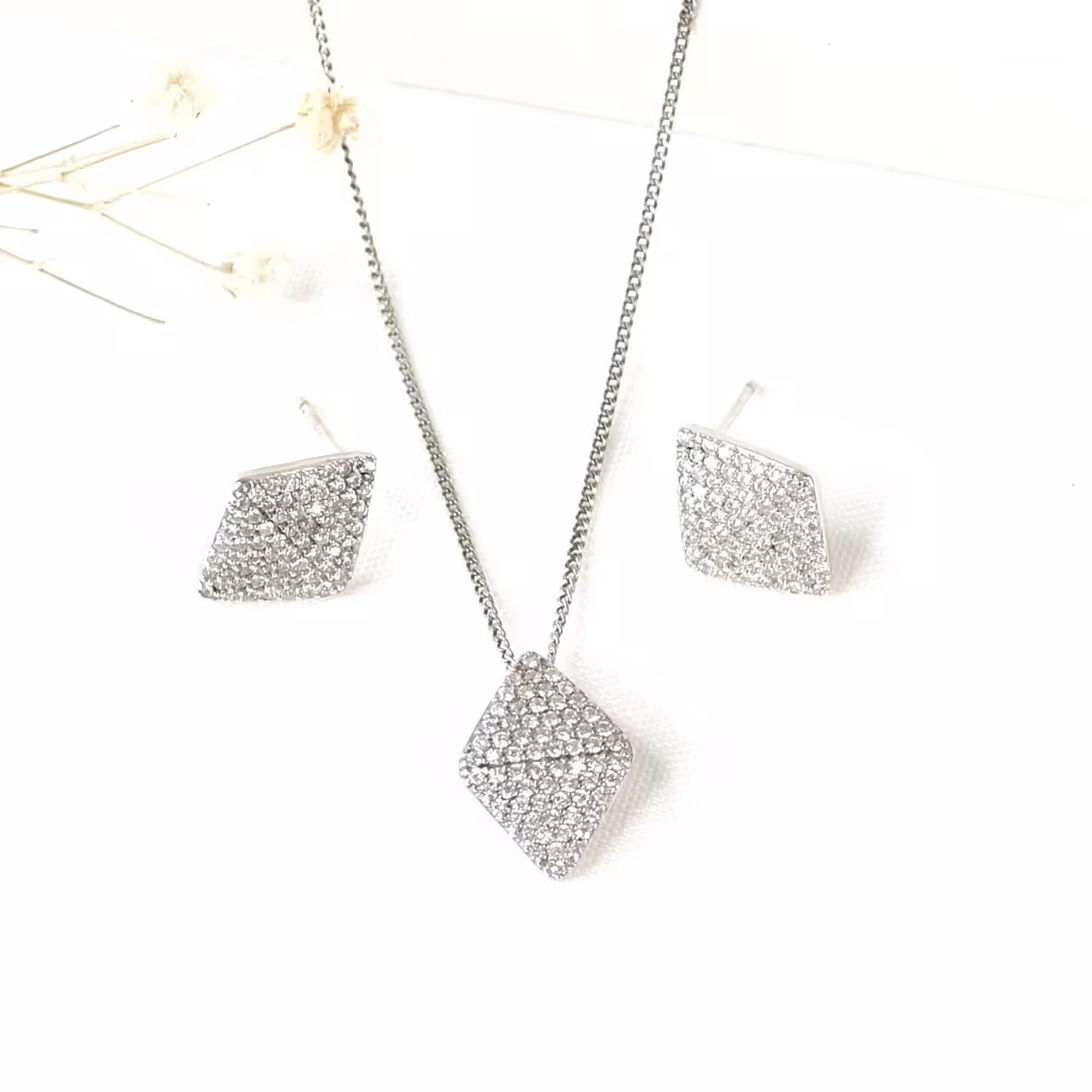 نیمست نقره لوزی عیار925 ساخت ایتالیا کد 9634