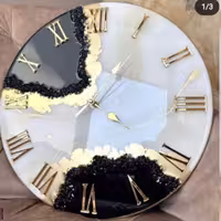 ساعت رزینی مشکی وسفید قطر 40 قابل تغییر رنگ وتغییر اندازه
