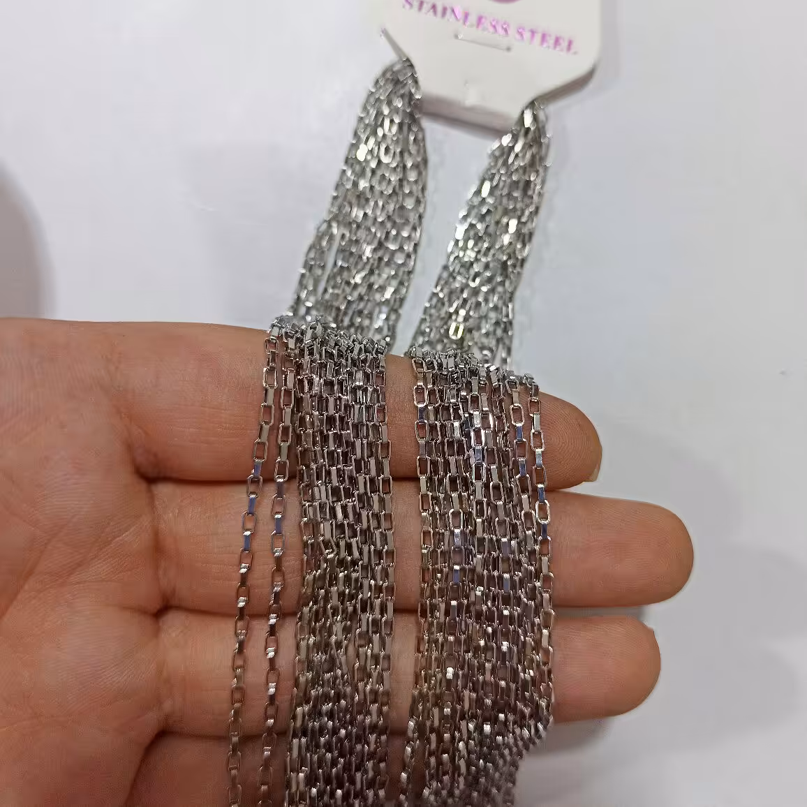 کد300 - زنجیر اجری نقره ای استیل - زنجیر کارتیر ریز - زنجیر کارتیر طلایی - زنجیر کارتیر نقره ای -  کار تیر مردانه  