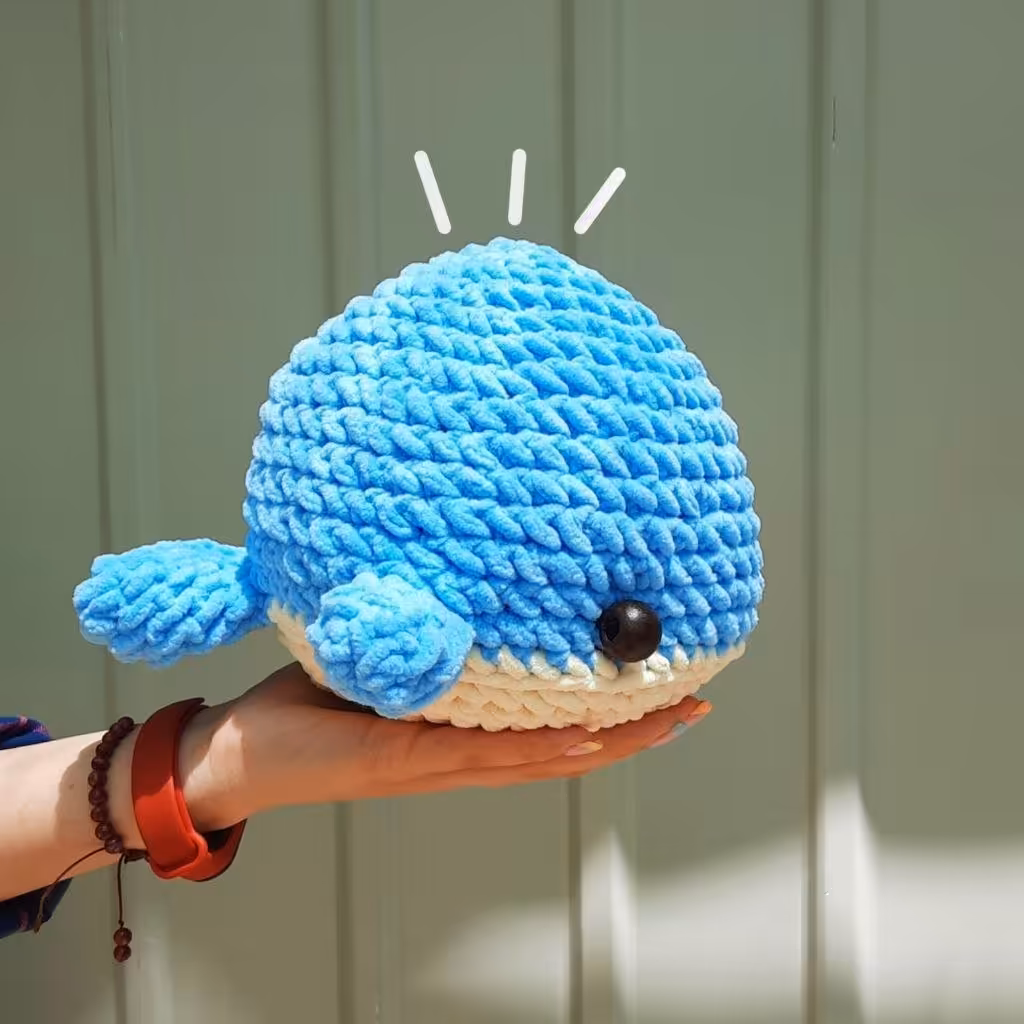 عروسک بافتنی نهنگ مخملی💙🐳