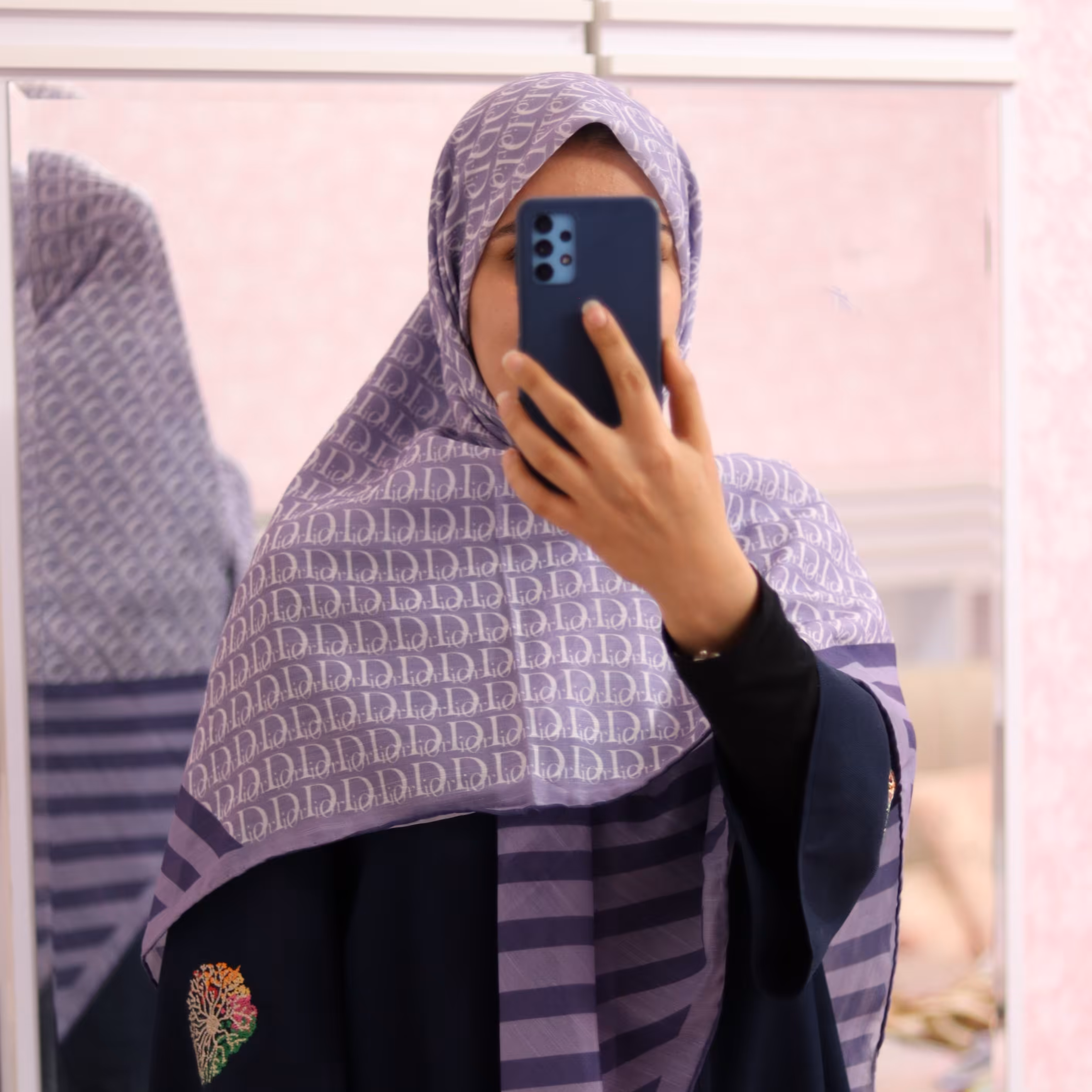 روسری نخی قواره 140 بنفش D