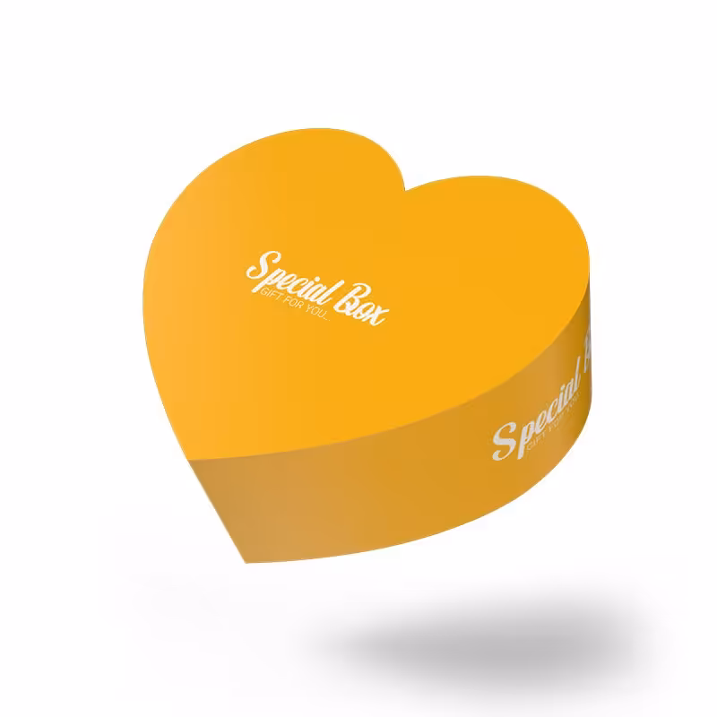 هارد باکس قلبی کلاسیک با ارتفاع 5.5، رنگ زرد و ظرف داخلی تک شبکه - پک 30 عددی