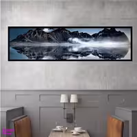 تابلو بکلیت طرح منظره دیدنی دریا و کوه مدل کشیده B-7770