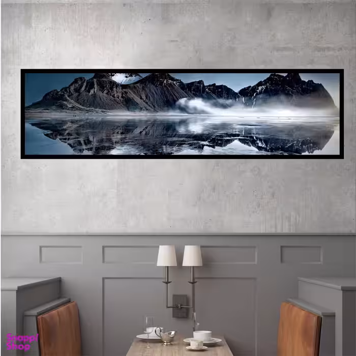 تابلو بکلیت طرح منظره دیدنی دریا و کوه مدل کشیده B-7770