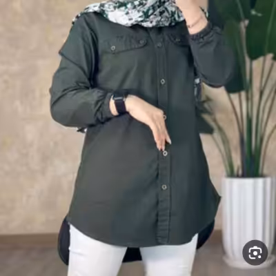 مانتو اسپرت زنانه کتان کش بغل زیپ