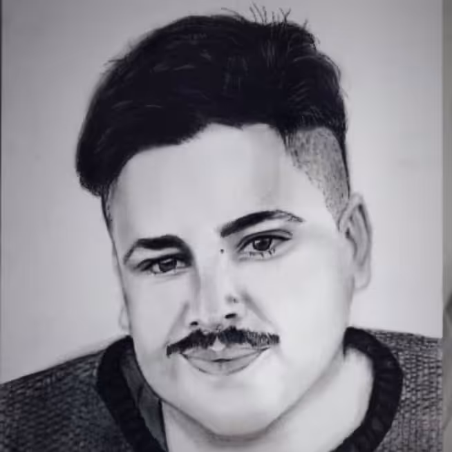 سفارش نقاشی چهره سیاه قلم ابعاد 22در 17 سانتی متر مدت تخفیف فقط 5 روز