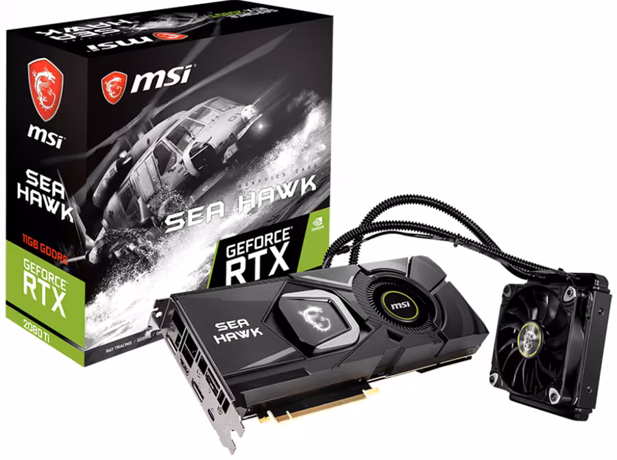 کارت گرافیک ام اس آی مدل GeForce RTX 2080 Ti SEA HAWK X با حافظه 11 گیگابایت