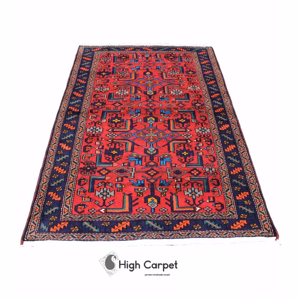 فرش دستبافت زنجان 3 متری زمینه قرمز لاکی افشان کد 0311