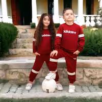 ست بلوز شلوار آدیداس خطی مناسب  1 سال تا نوجوان طرح چاپی