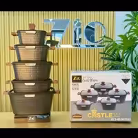 سرویس قابلمه گرانیت 10 پارچه زیو مدل ZCS-8550 شرکتی اصلی  