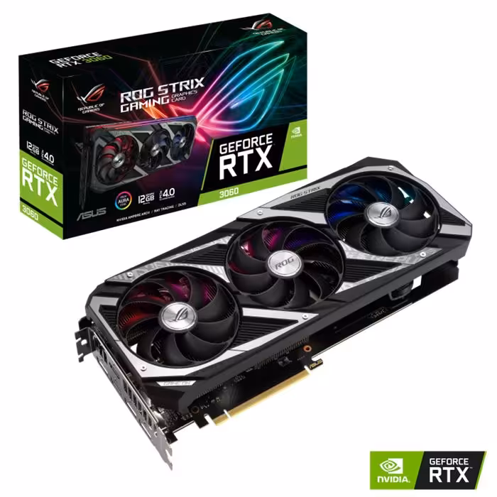 کارت گرافیک ایسوس STRIX GeForce RTX 3060 12G LHR GAMING