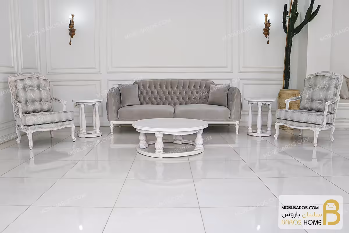 مبلمان نئوکلاسیک کاریزما با مبل تکنفره فرانسوی کد 2