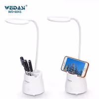 چراغ مطالعه شارژی کم مصرف  ویداسی مدل 6041 دارای استندموبایل و لوازم التحریر 