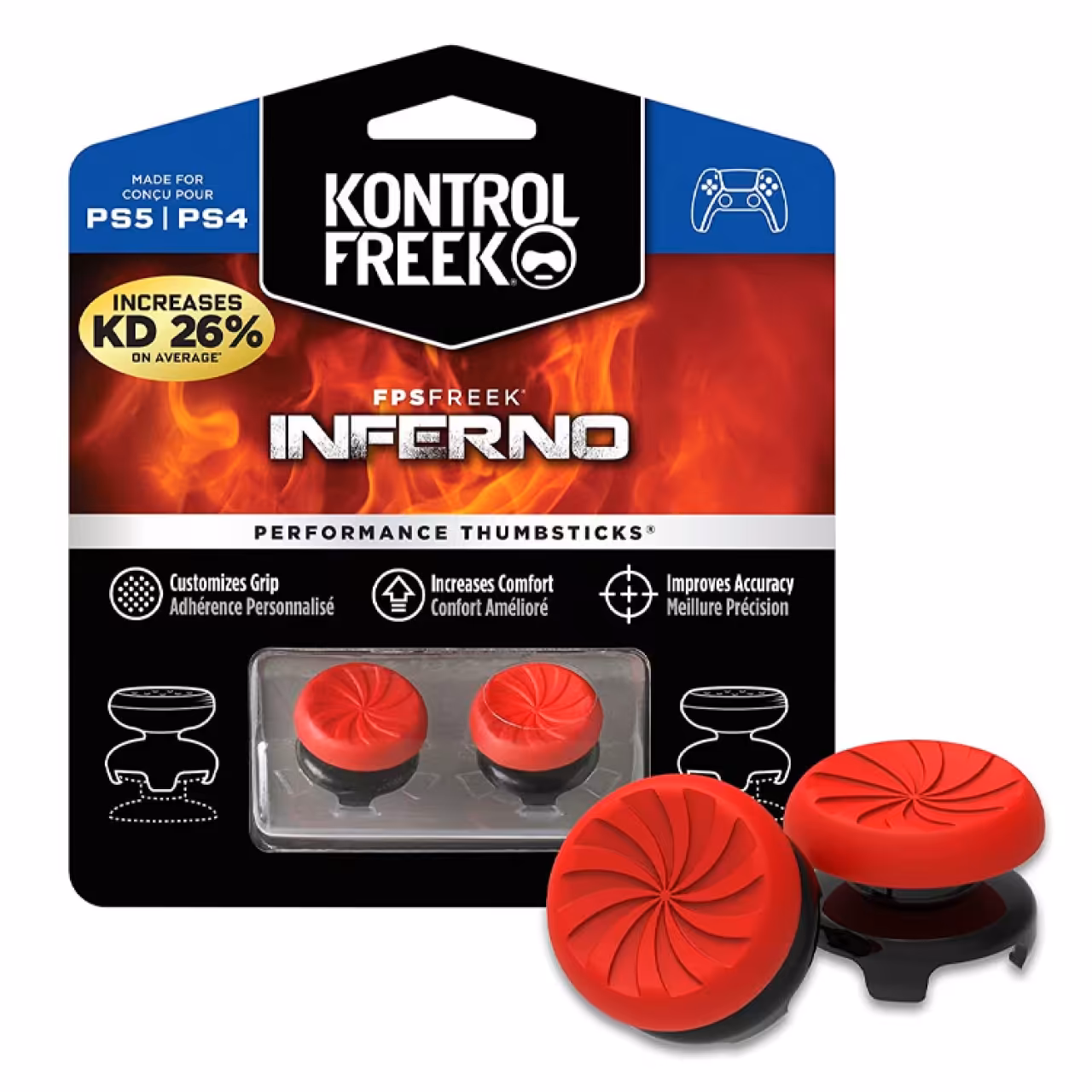 روکش آنالوگ KontrolFreek مخصوص پلی استیشن 5 و 4 PS5 و PS4 - نسخه Inferno