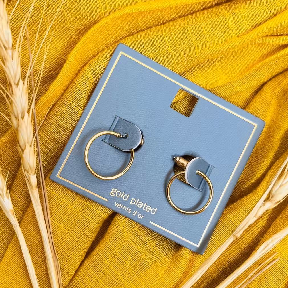 گوشواره ی حلقه ای پیچ دار روکش طلا