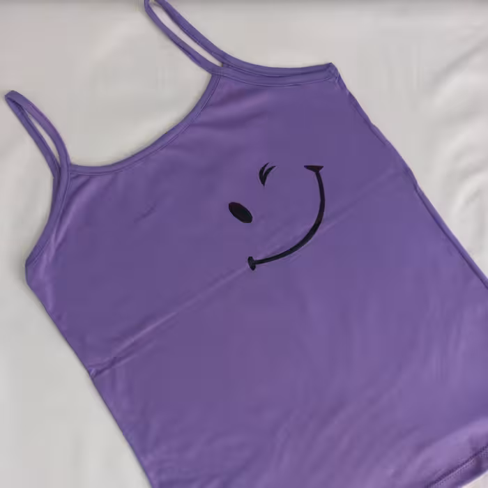 تاپ نخی طرح لبخند  (فری سایز تا 46 ) جنس نخ پنبه 