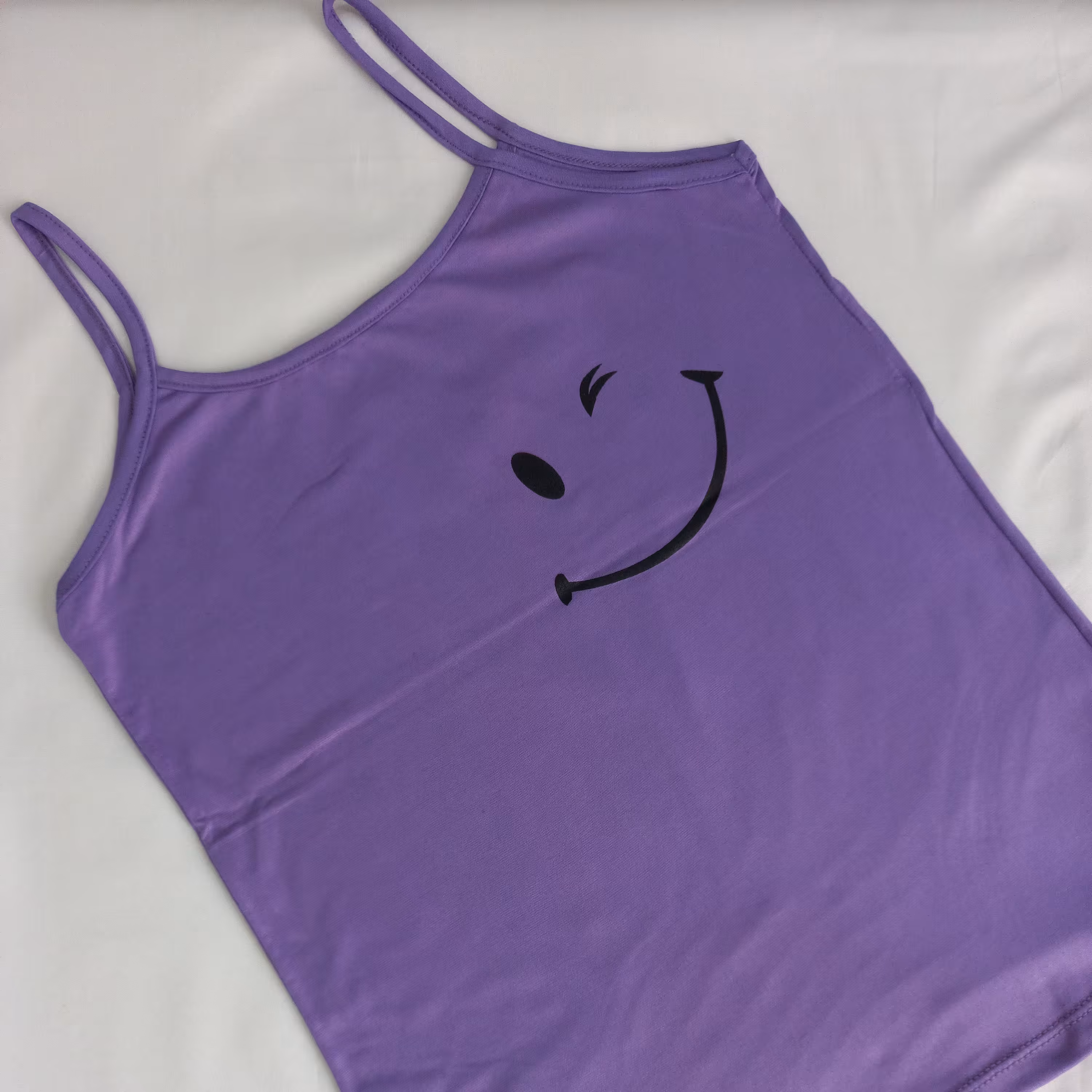 تاپ نخی طرح لبخند  (فری سایز تا 46 ) جنس نخ پنبه