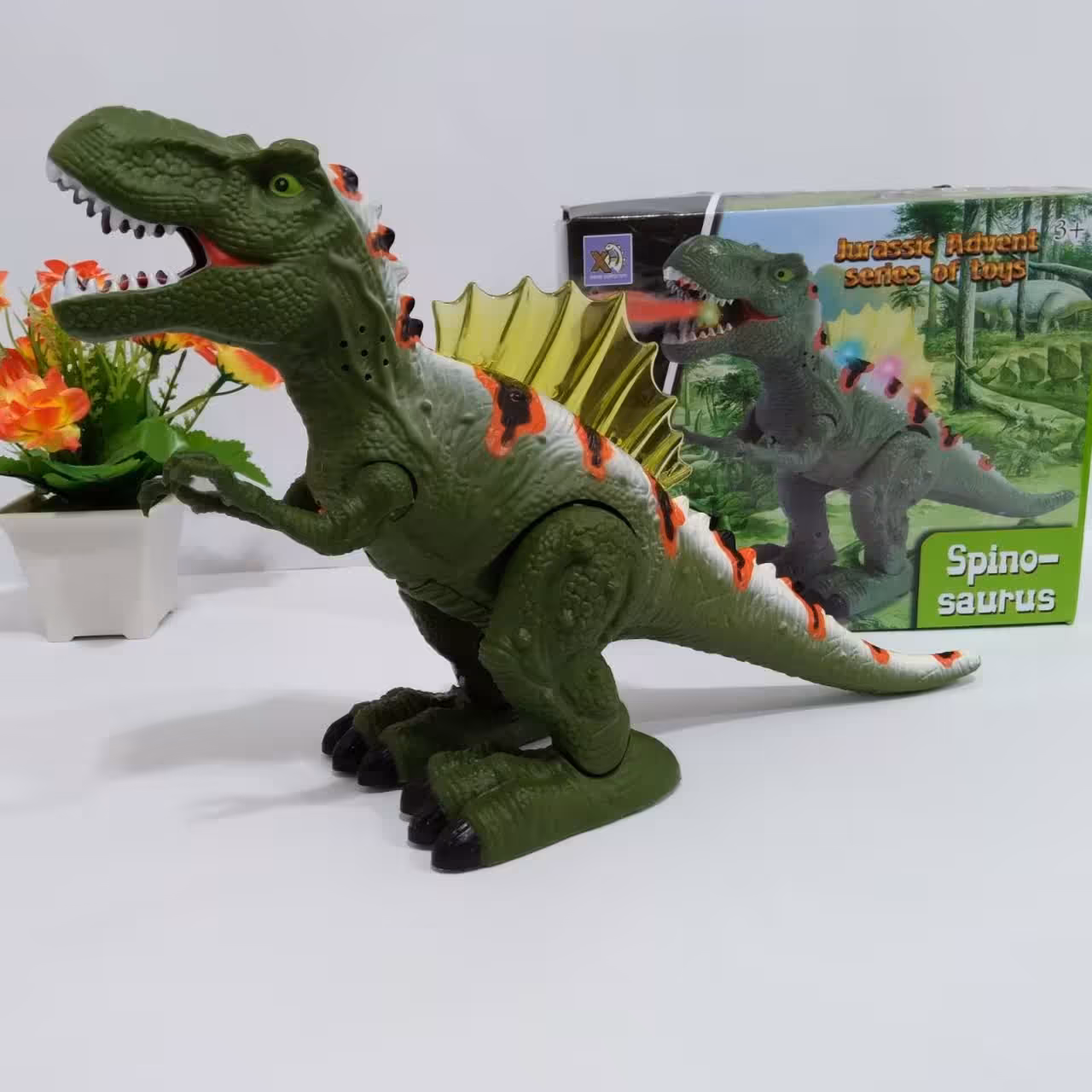 دایناسور دودزا متحرک چراغدار موزیکال جنس بسیار خوب