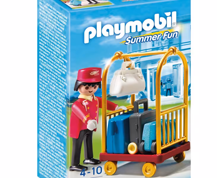 مهماندار هتل پلی موبيل مدل Porter With Baggage Cart 5270
