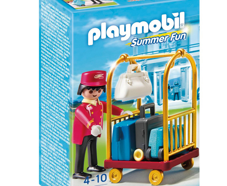 مهماندار هتل پلی موبيل مدل Porter With Baggage Cart 5270