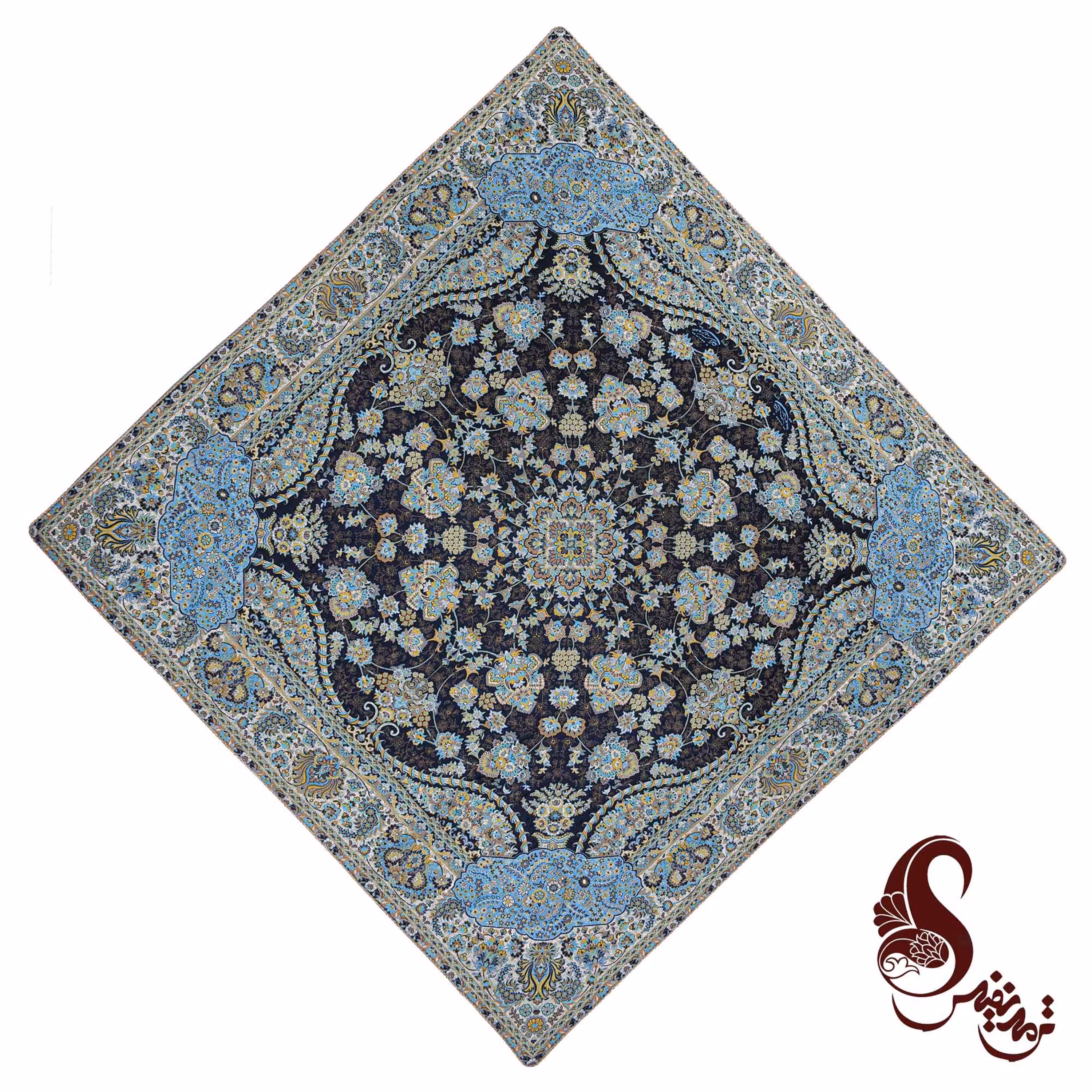 رومیزی تک مدل نگین رنگ سورمه ای