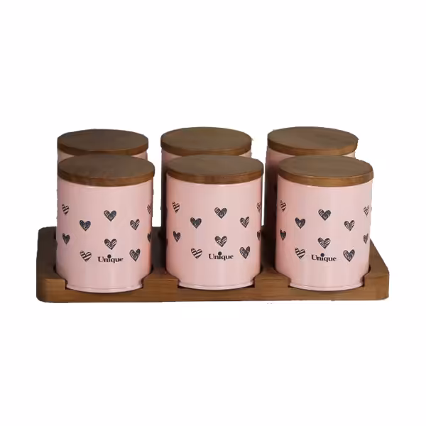 ست جا ادویه 6 پارچه بامبو یونیک