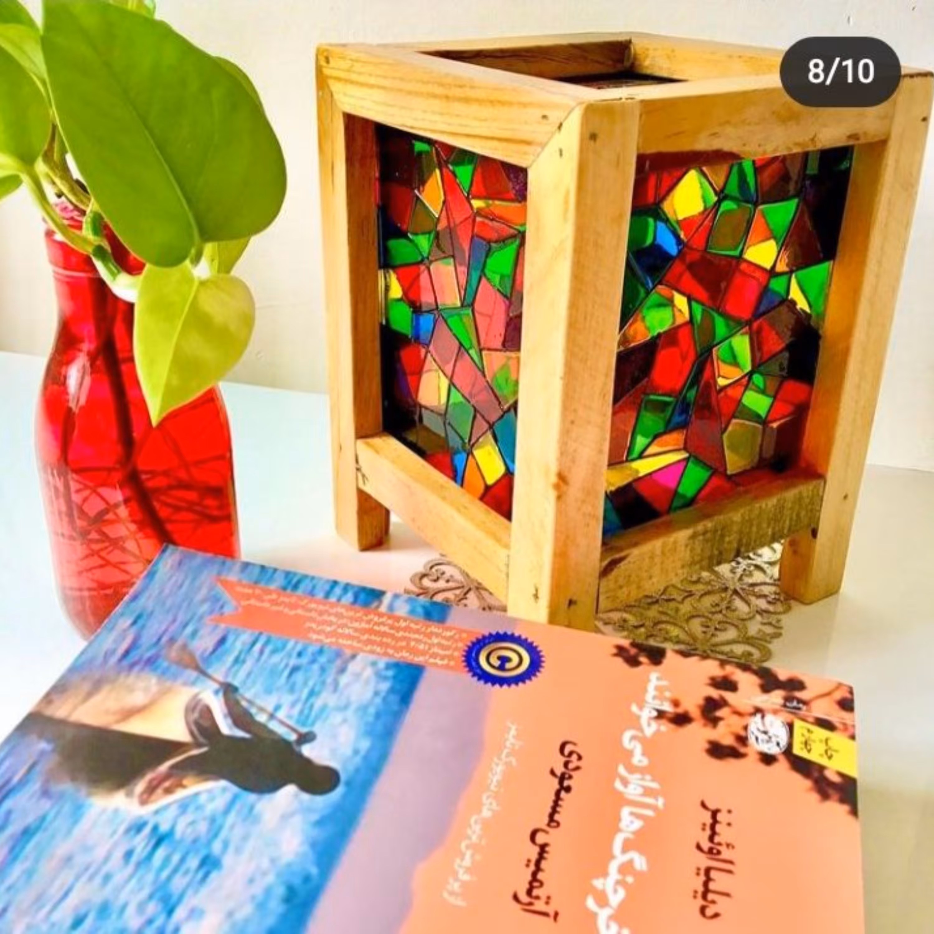 فانوس یا چراغ خواب چوبی طرح هفت رنگ