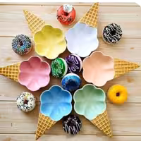 بستی خوری برند باریز مدل بستنی قیفی بسته 6 عددی