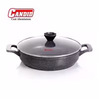 تابه دار کاندید مدل پروانه سایز 28 دو رو گرانیت خاکستری