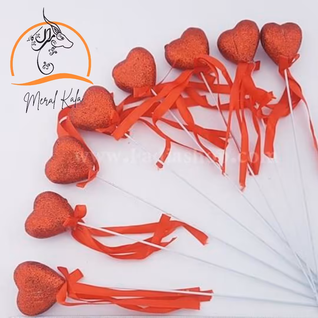 گیفت قلبی اکلیلی قرمز  پاپیون دار