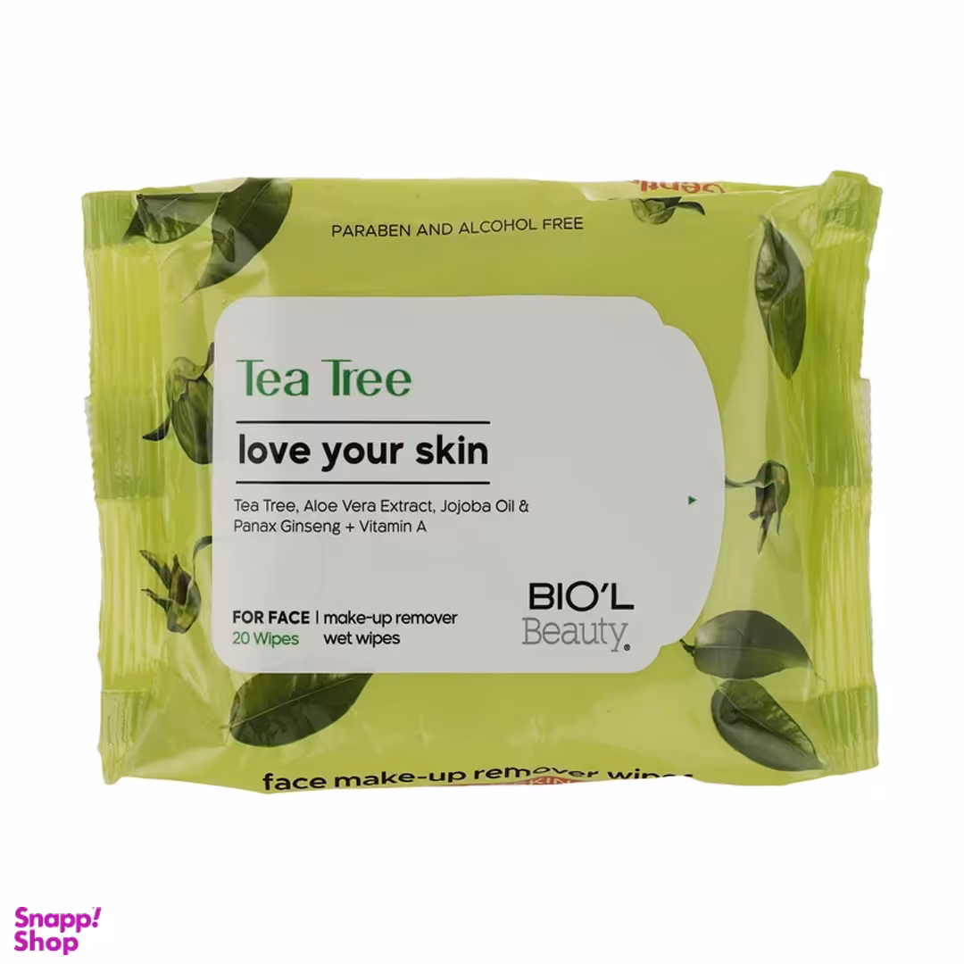 دستمال مرطوب بیول مدل Tea Tree بسته 20 عددی