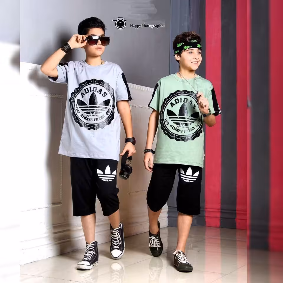 تیشرت شلوارک پسرانه 10 تا 13 سال جنس پنبه لاکرا عااالی 