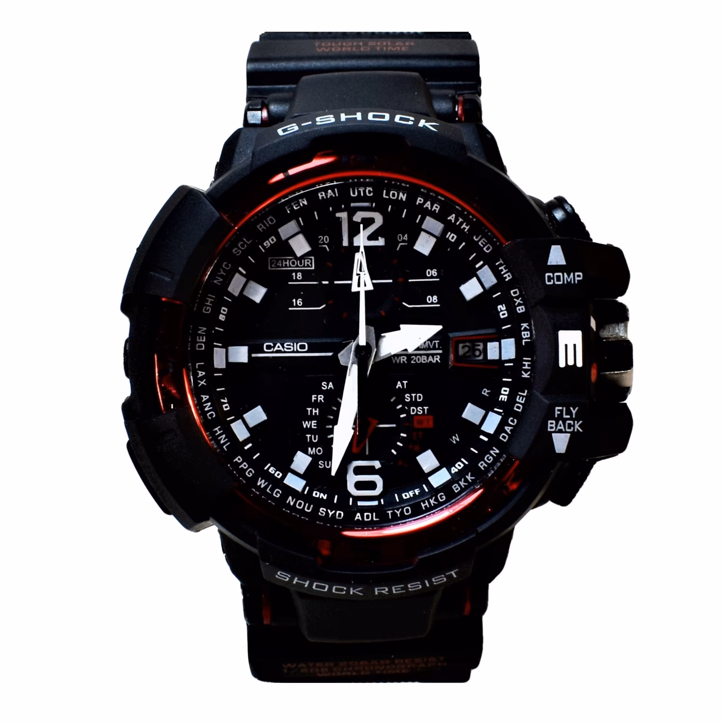 CASIO G-SHOCH CHRONOGRAPH GW-A1100 کاسیو جی شاک رنگی سه موتوره کرنوگراف سبک