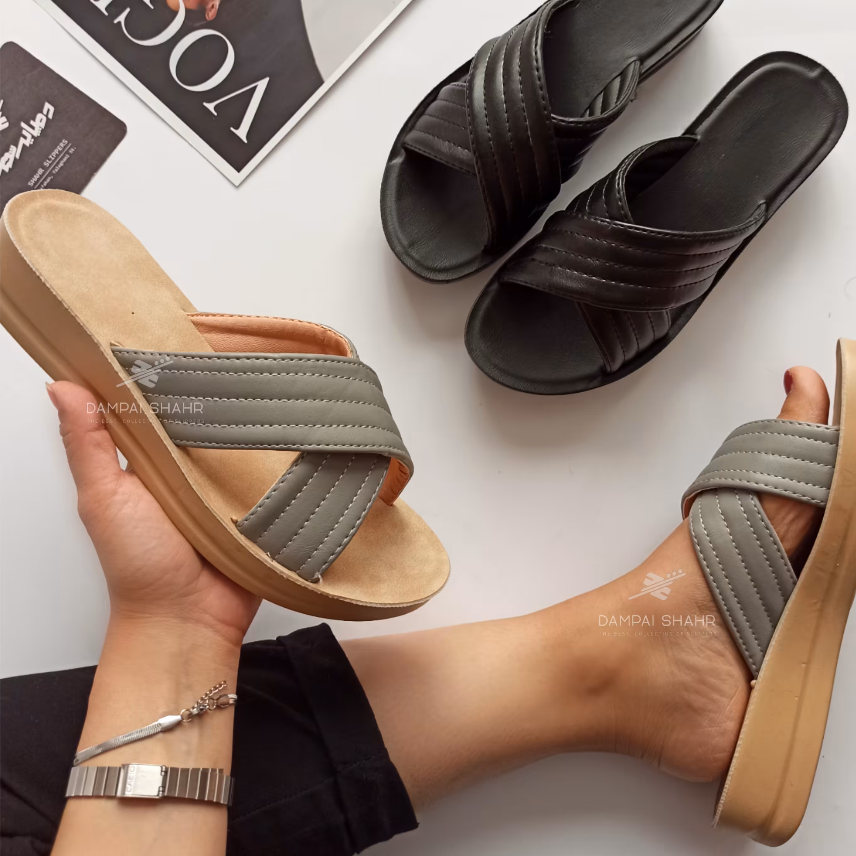 صندل زنانه  ضربدری با زیره طبی با سه رنگبندی مختلف سایزبندی 37 تا 40