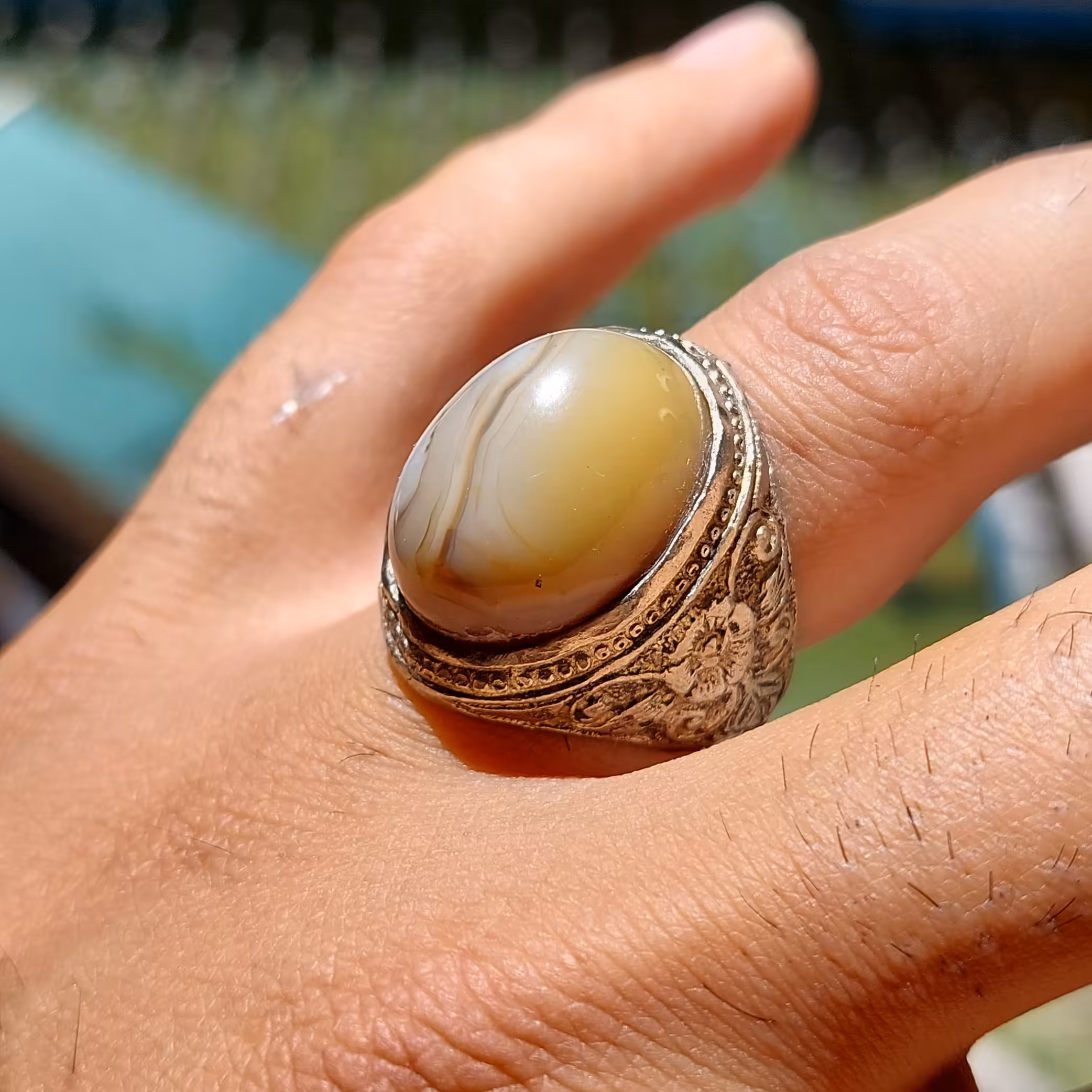 انگشتر عقیق جزع سلیمانی 